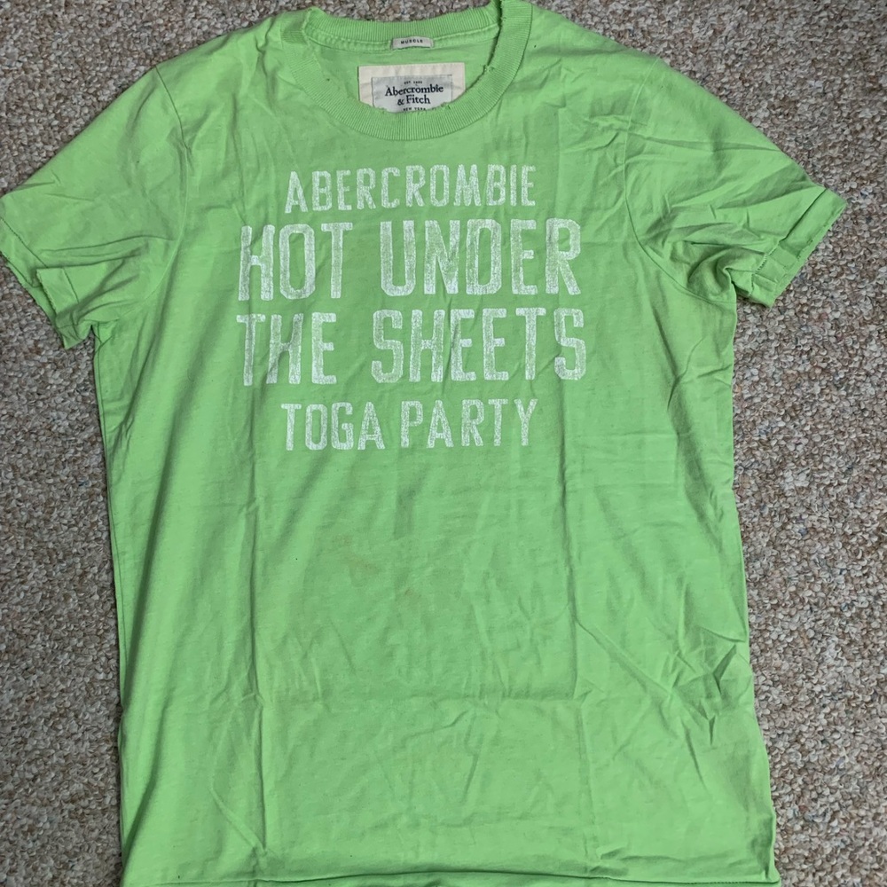 Abercrombie & Fitch, XL, bright green muscle T-shirt